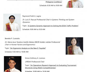 UP Department of Industrial Engineering and Operations research PCA (Professorial Chair Awards) Colloquium