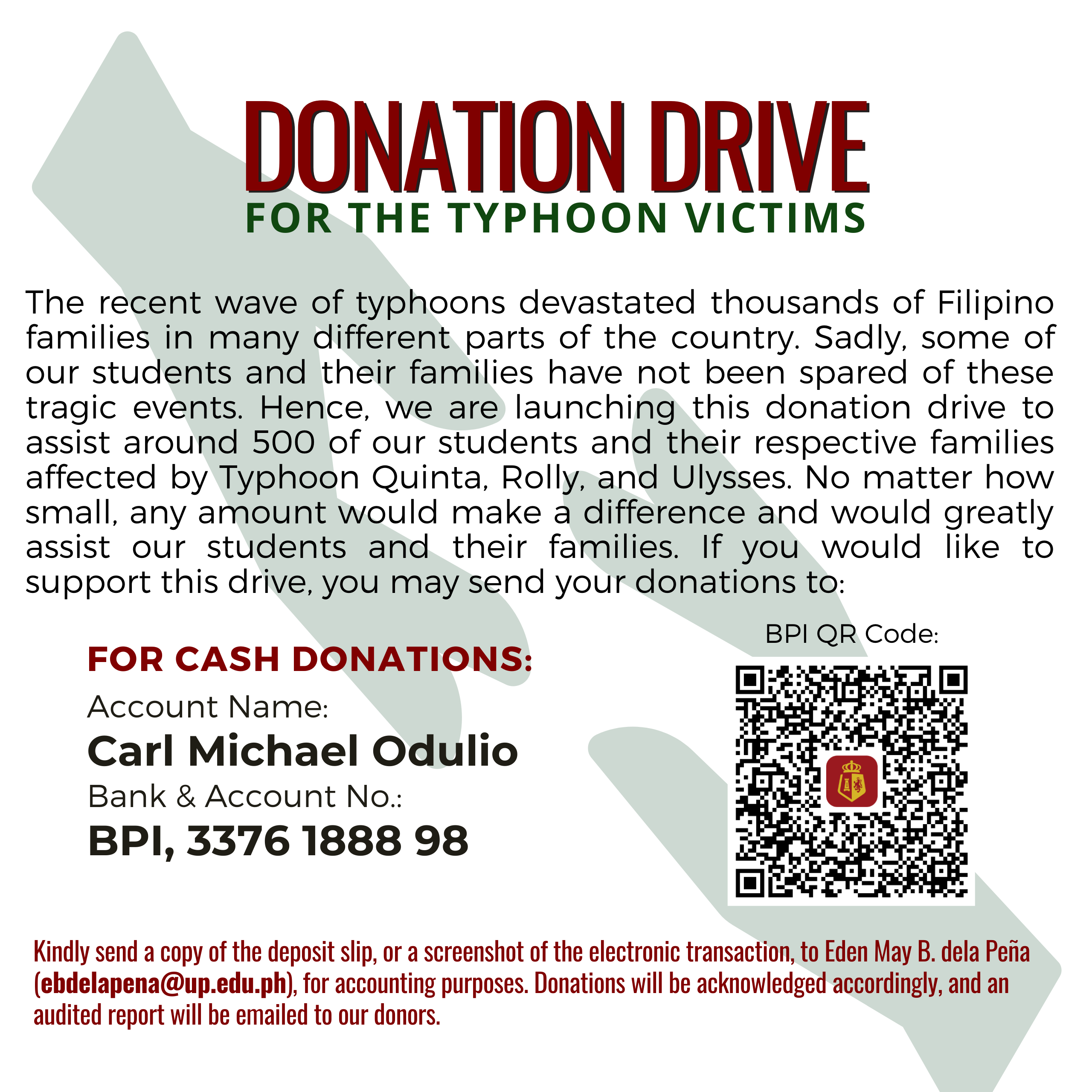 Donation Drive for Typhoon Victims