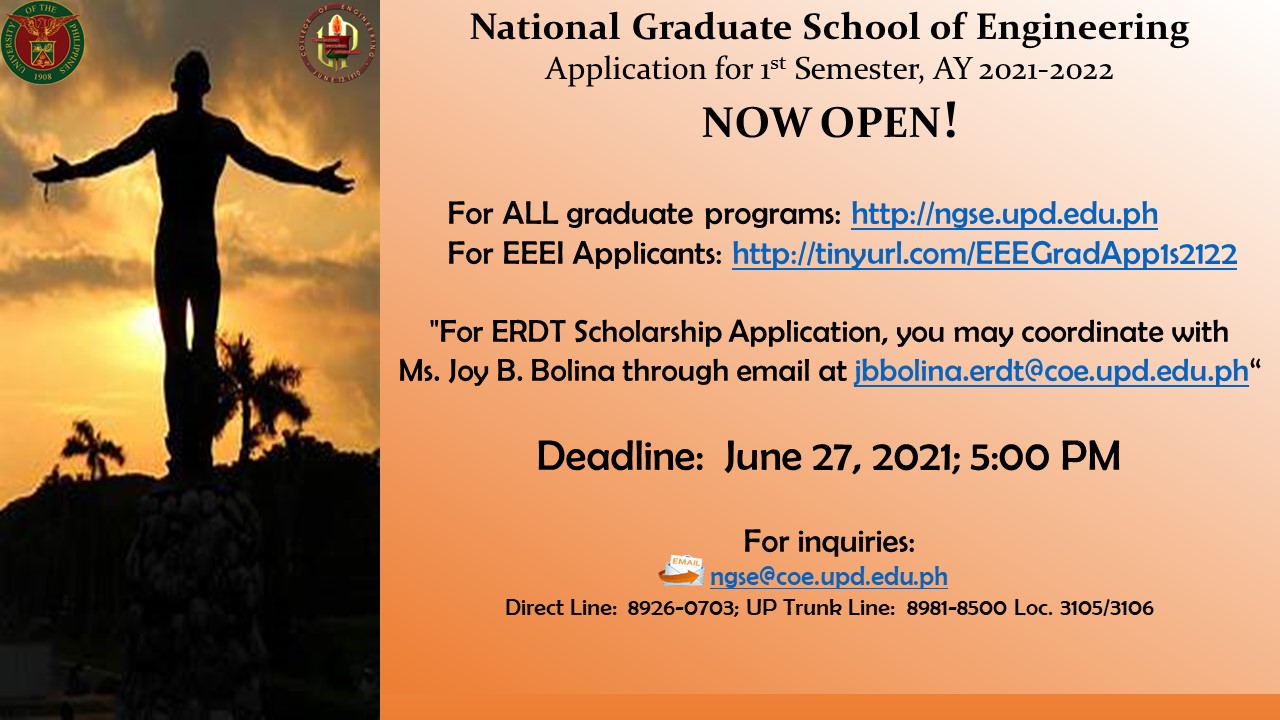 NGSE & ERDT Applications Now Open for the 1st Semester AY 2021-2022