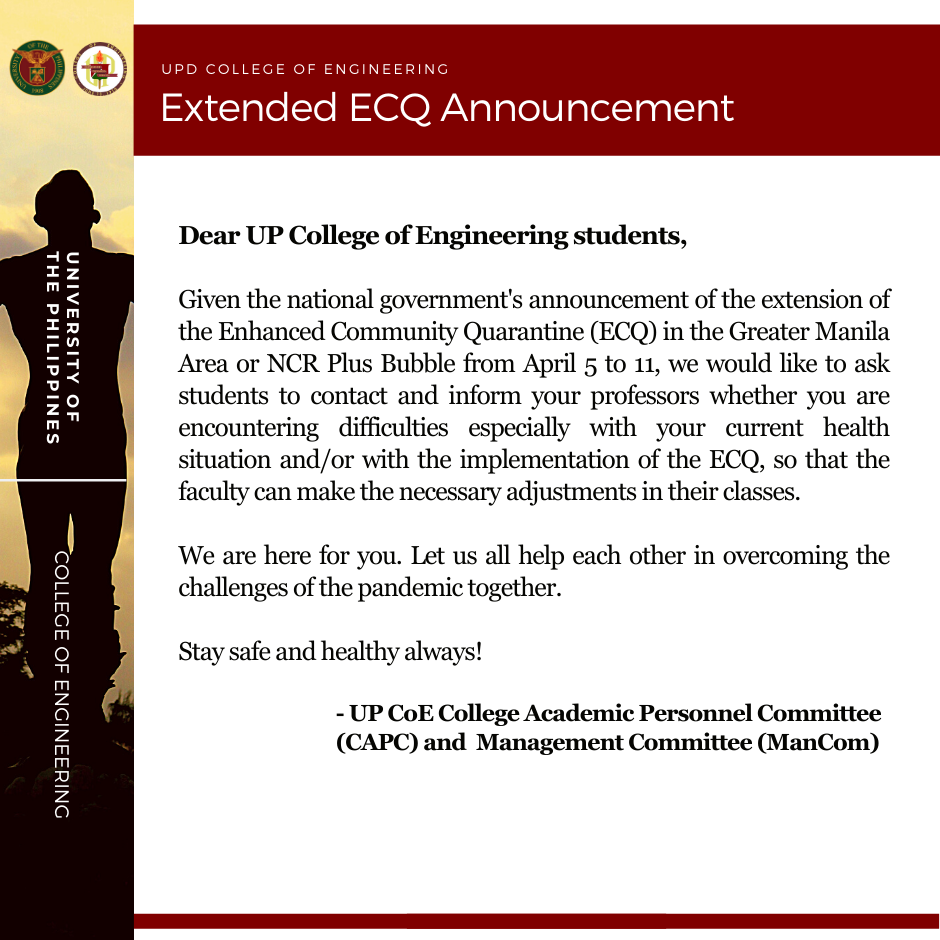 Announcement to Students on ECQ Extension