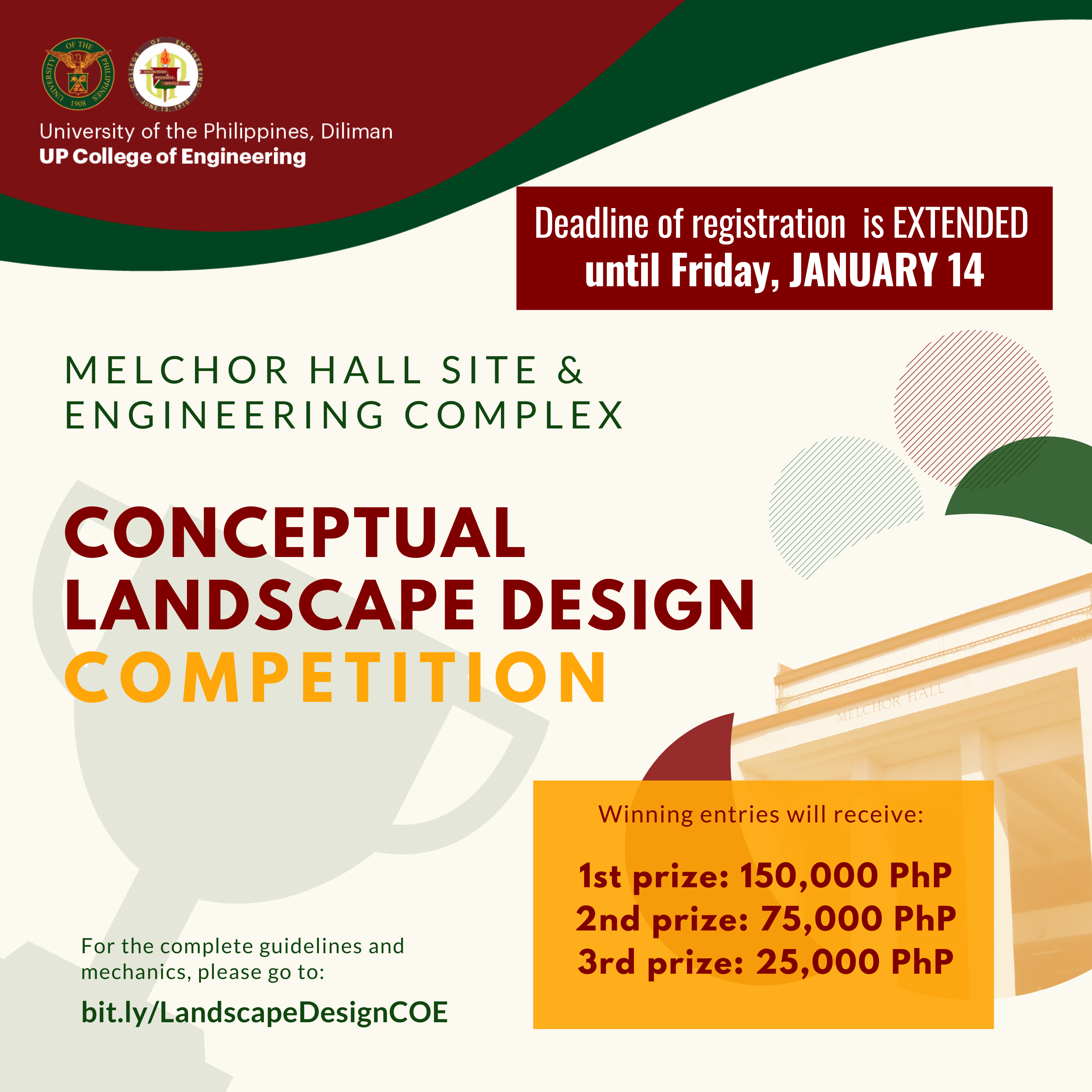 Melchor Hall Site and Engineering Complex Conceptual Landscape Design Competition (Registration Until January 14)
