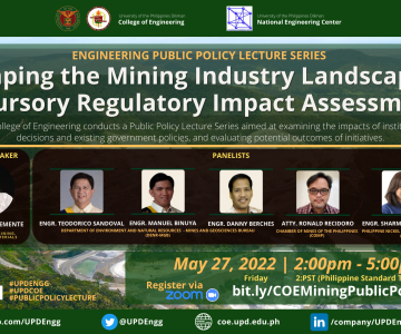 Shaping the Mining Industry Landscape: a Cursory Regulatory Impact Assessment – Engineering Public Policy Lecture Webinar Series