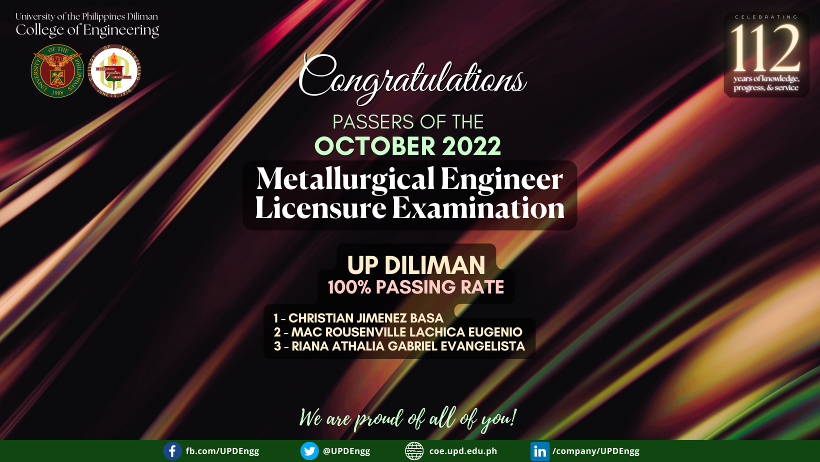 UP Diliman tops October 2022 Metallurgical Engineer Licensure Exams