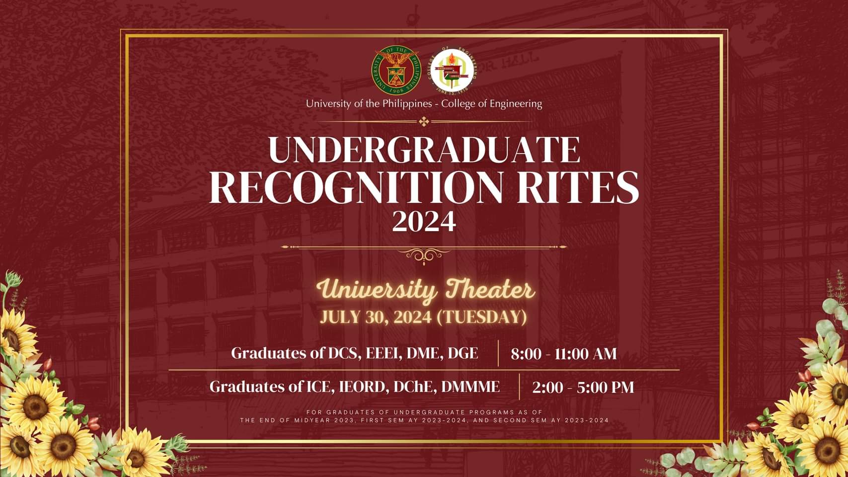 Undergraduate Recognition Rites 2024